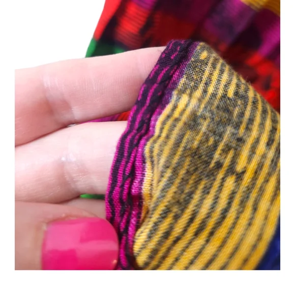 Vintage Rainbow Striped Plisse Midi Skirt - Picture 3 of 5